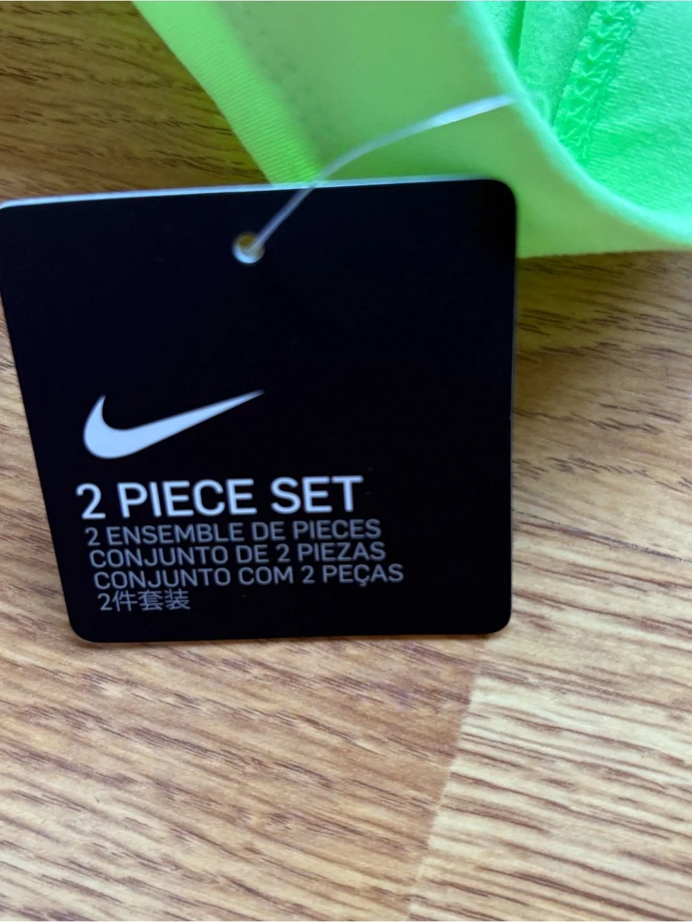 Nike Girls Grey Crop Tee Neon Green 'Just Do It’ Bike Shorts Play Set Sz 5 NEW